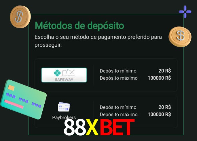 O cassino 88Xbet oferece uma grande variedade de métodos de pagamento